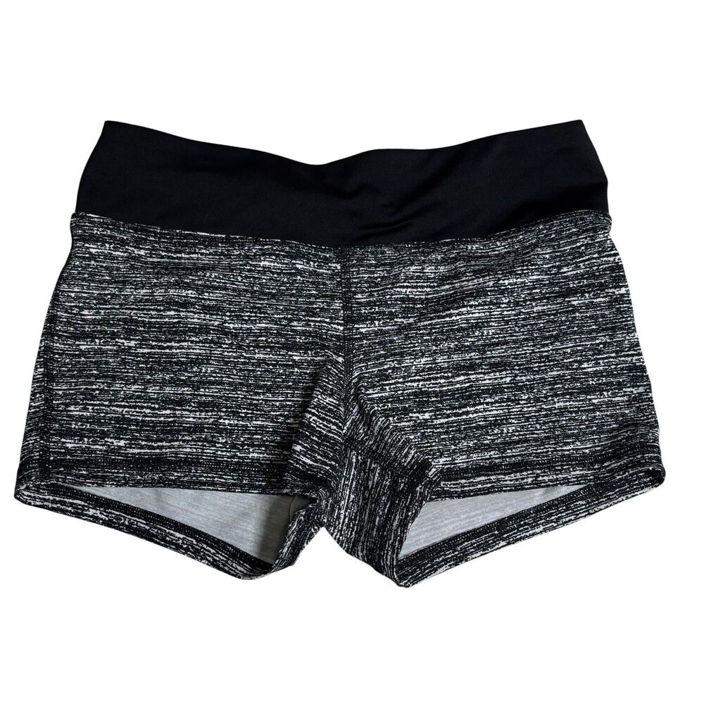 Material Girl Women’s L Black Heathered Active Stretch Shorts Dance Yoga Gym